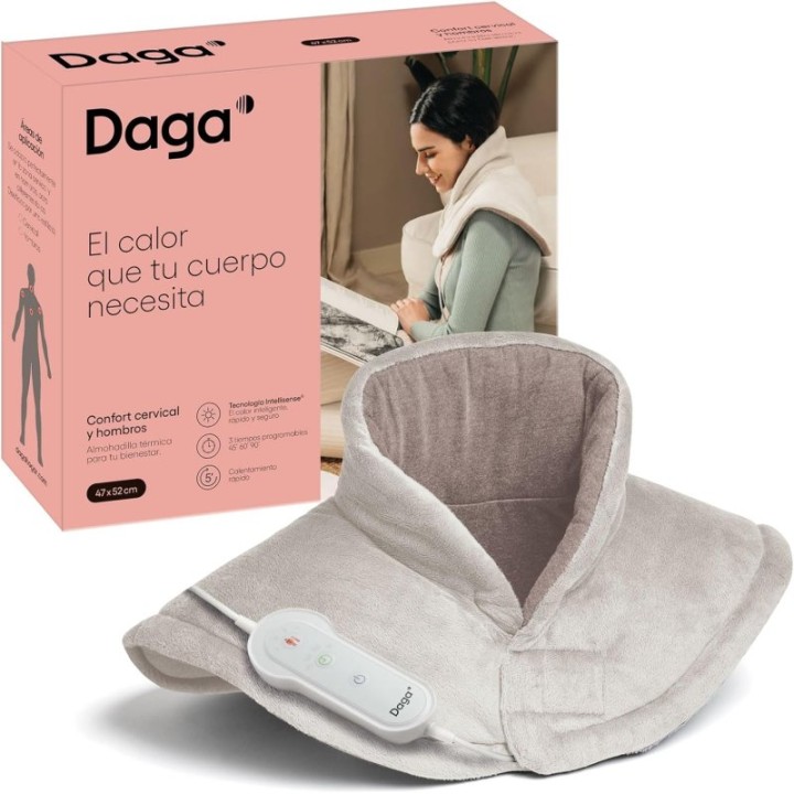 Almohadilla térmica Daga Confort Cervical y Hombros 4 Niveles Intellisense 47x52cm 110W