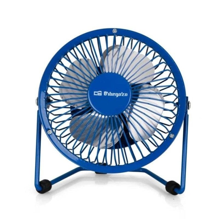 Ventilador sobremesa Orbegozo PW 1026 8W USB azul 10cm metal