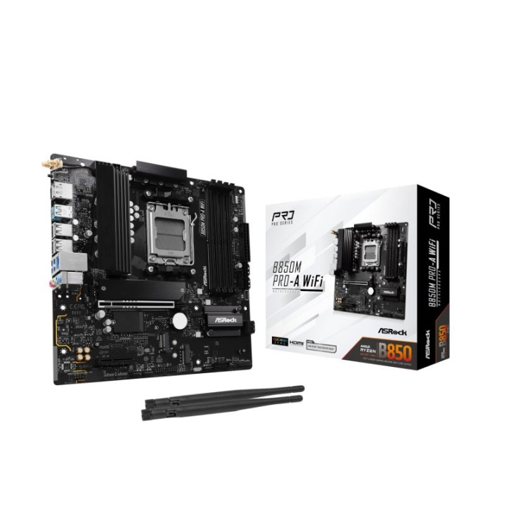 Placa Base ASRock B850M Pro-A AM5 Micro ATX WiFi DDR5 PCIe 5.0 RAID 256GB