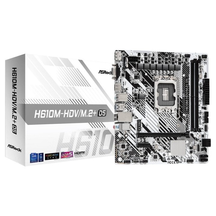 Placa Base ASRock H610 Intel LGA 1700 Micro ATX H610M-HDV/M.2+ DDR5 M.2+