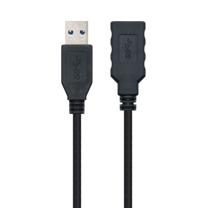 Nanocable USB-A/M a USB-A/H 1m Negro (10.01.0901-BK)