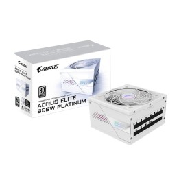 Fuente de Alimentación GIGABYTE 850W 80 PLUS Platinum GP-AE850PM PG5 ICE Modular PCIe 5.0 ATX 3.0 Blanca