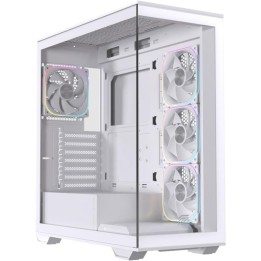 Torre Einarex Prisma S700 RGB White Cristal Templado, Soporte 9 Ventiladores, ATX, Midi Tower