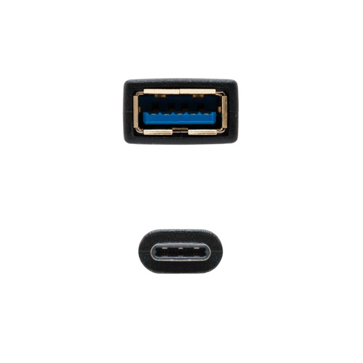 Nanocable USB-C/M a USB-A/H 15cm Negro (10.01.4201)