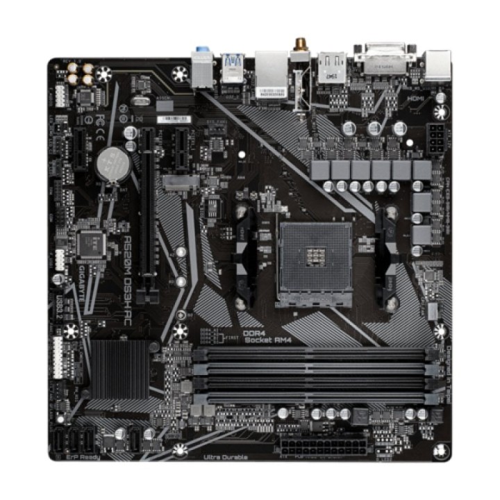 Placa Base Gigabyte A520 Micro-ATX AM4 A520M DS3H AC WiFi 5 DDR4 PCIe M.2