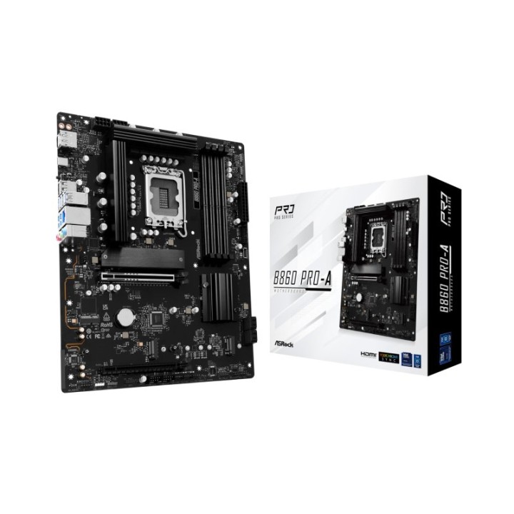 Placa Base Asrock B860 LGA 1851 ATX Pro-A DDR5 256GB M.2 PCIe 3.0 2.5GbE UEFI
