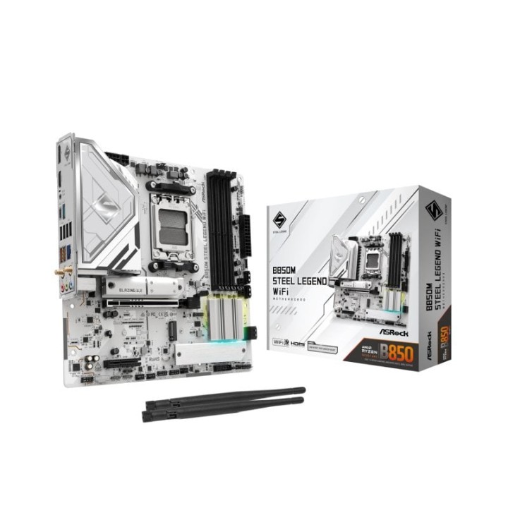 Placa Base Asrock B850M Steel Legend WiFi B850 AM5 Micro ATX Overclock DDR5 WiFi RAID