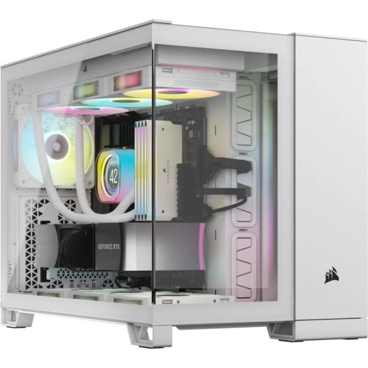 Torre Corsair 2500X Blanco Micro-ATX Vidrio Templado 2x USB 3.2 Gen1 1x USB 3.2 Gen2