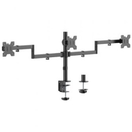 Soporte de mesa AISENS DT27TSR-281 para 3 monitores, acero, VESA 100x100, 10kg por brazo