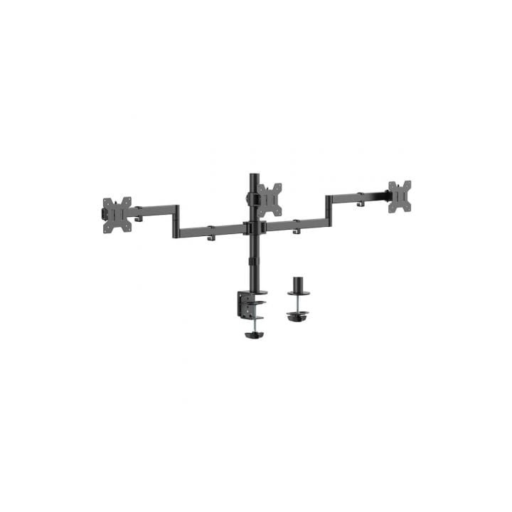 Soporte de mesa AISENS DT27TSR-281 para 3 monitores, acero, VESA 100x100, 10kg por brazo