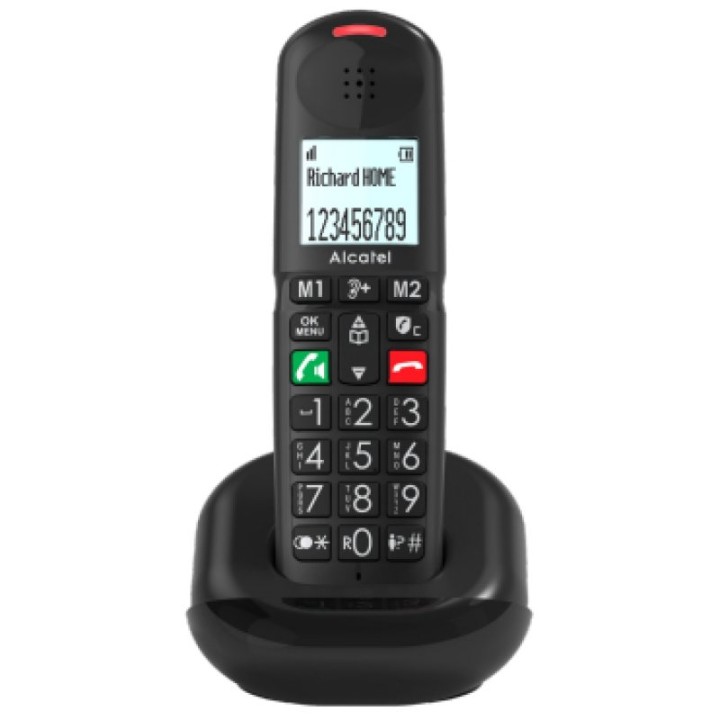 Teléfono inalámbrico Alcatel Blanco con contestador, pantalla retroiluminada, 100 contactos