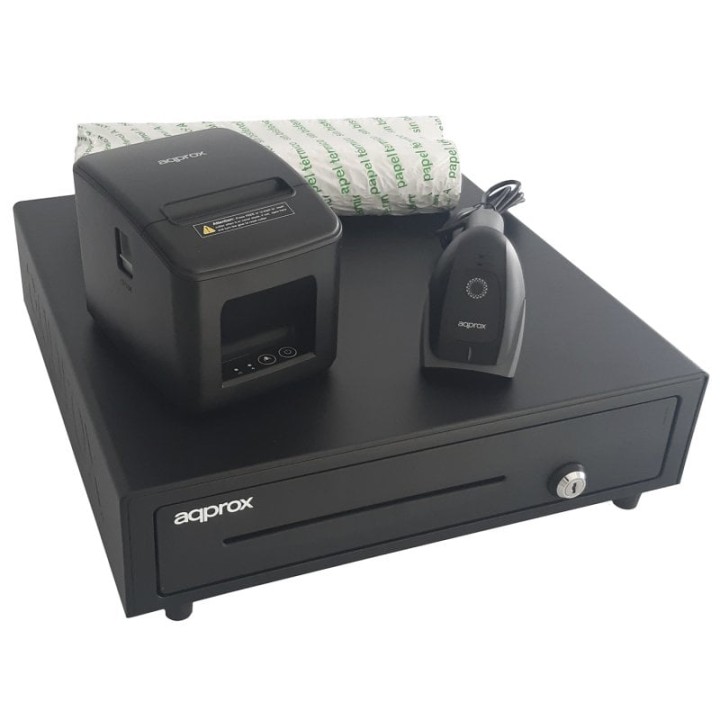 Impresora Térmica USB Approx appPOSPACK4180USB-2D tecnología 2D corte automático pack completo