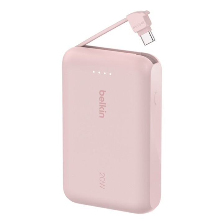 Power Bank Belkin Universal 10000mAh 20W Rosa USB-C Doble Salida Carga Rápida