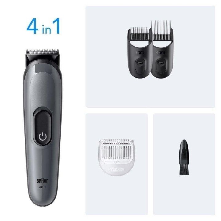 Cortapelos Braun Recargable NiMH 14 ajustes longitud 50min autonomía Negro/Gris