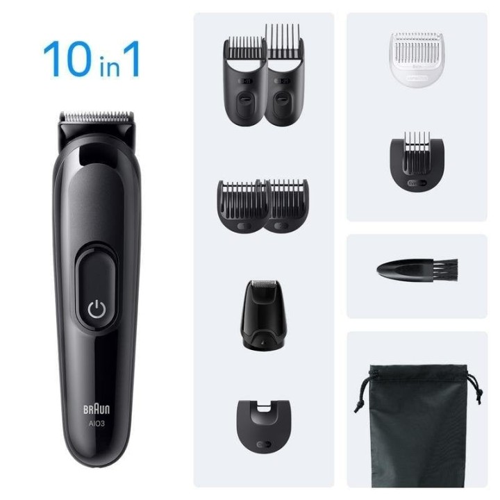 Cortapelos Braun Negro Batería NiMH 14 longitudes 50min inalámbrico 10 accesorios