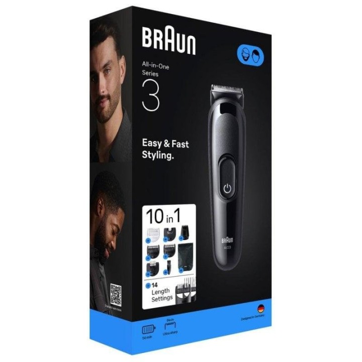 Cortapelos Braun Negro Batería NiMH 14 longitudes 50min inalámbrico 10 accesorios