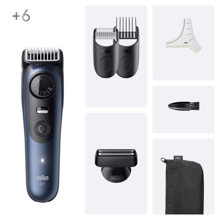 Recortadora Braun BeardTrimmer 7 BT7520 40 posiciones 120 min batería mojado/seco azul/negro