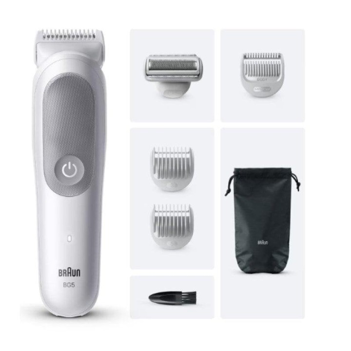 Recortadora Braun Wet & Dry Gris inalámbrica batería Li-Ion 100min accesorios x6 IPX7