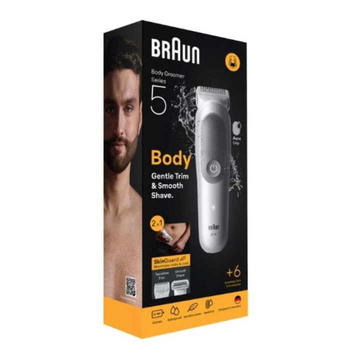 Recortadora Braun Wet & Dry Gris inalámbrica batería Li-Ion 100min accesorios x6 IPX7