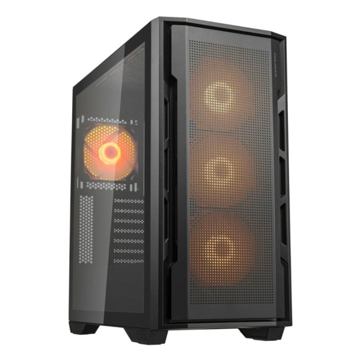 Torre Cougar Midi Tower ATX EATX Vidrio Templado RGB 4 Ventiladores USB-C Negro