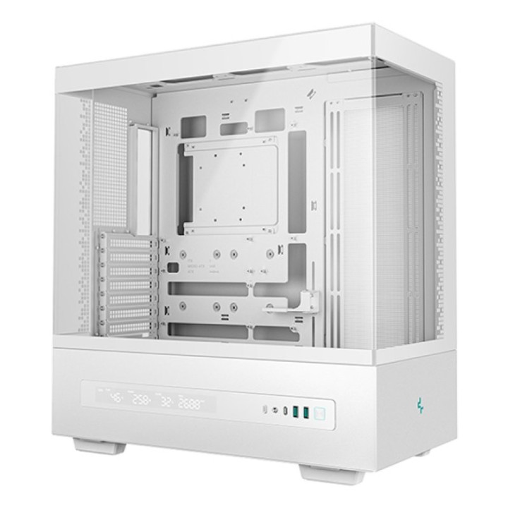 Torre DeepCool CH690 Blanco ATX Ventana Lateral Pantalla LCD USB-C Expansión 8 Slots