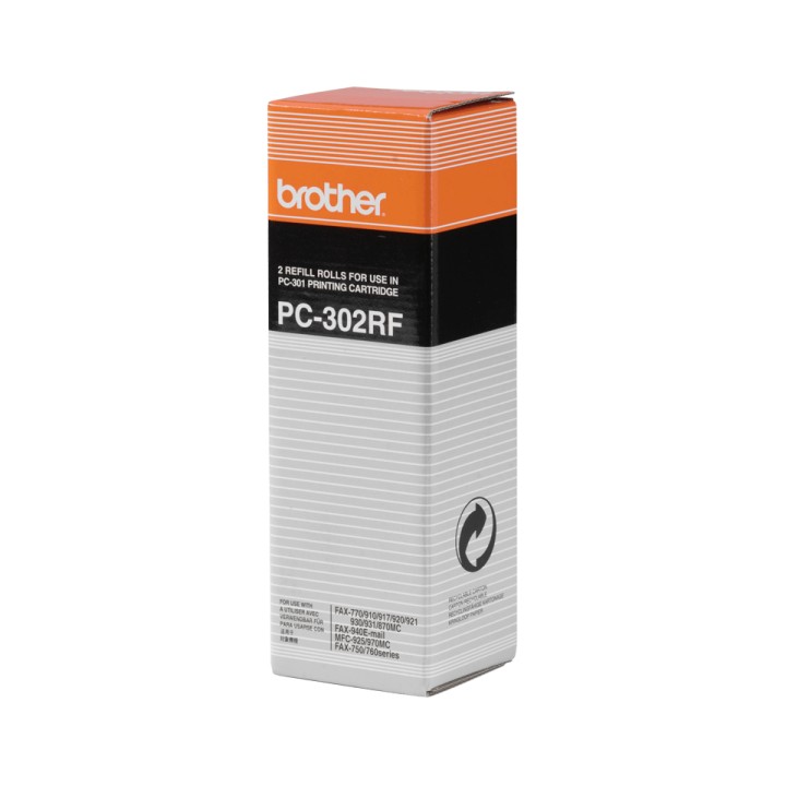 Recambio 2 Bobinas BROTHER FAX Negro 235 pág (PC-302RF)