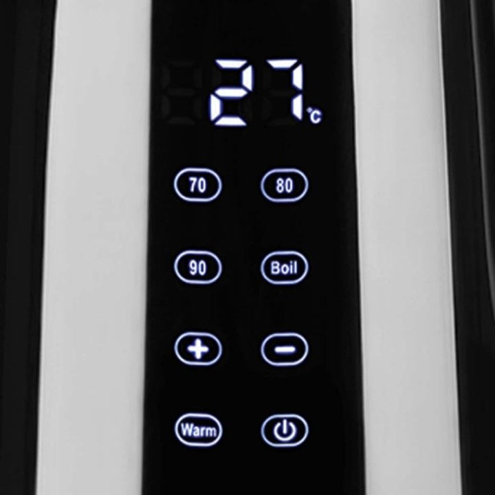 Hervidor Haeger EK-DIG.028A 1,7L 2200W Vidrio Acero Inoxidable Termostato Negro