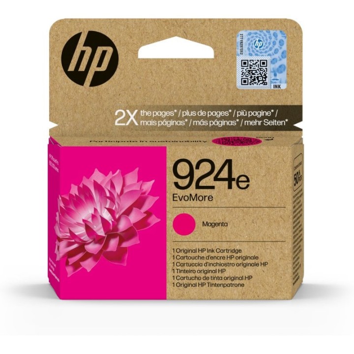 Cartucho de Tinta HP EvoMore 924e Magenta XL 800 páginas Reciclado 48%