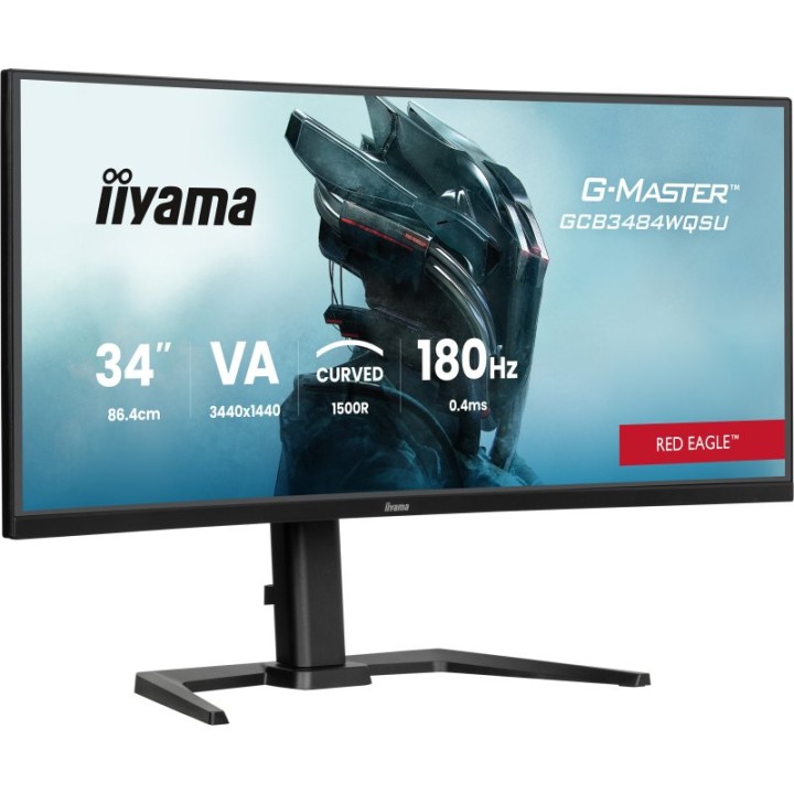 iiyama G-Master GCB3484WQSU-B1 34" VA CURVO UWQHD 180Hz 0.4ms FreeSync USB-A Altavoces Altura Ajustable