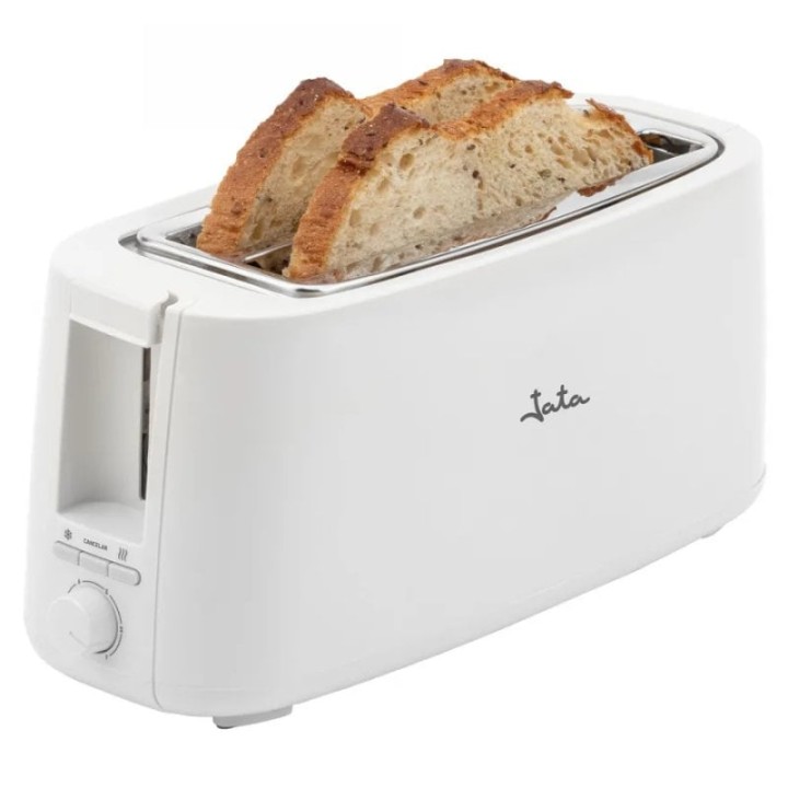 Tostadora Jata 1400W 7 Niveles 2 Ranuras Blanco Función Descongelar y Mantener Caliente