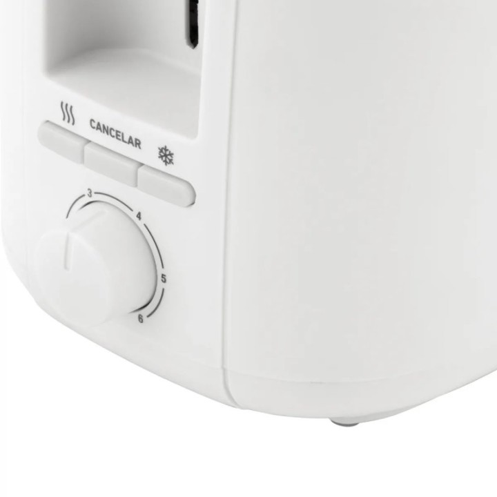 Tostadora Jata 1400W 7 Niveles 2 Ranuras Blanco Función Descongelar y Mantener Caliente