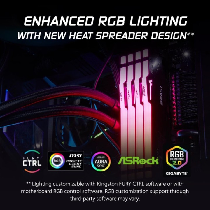 Memoria RAM Kingston FURY Beast RGB DDR5 6000MHz 16GB CL30 AMD EXPO