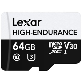 Tarjeta MicroSD Lexar High-Endurance 64GB Clase 10 UHS-I U3 V30