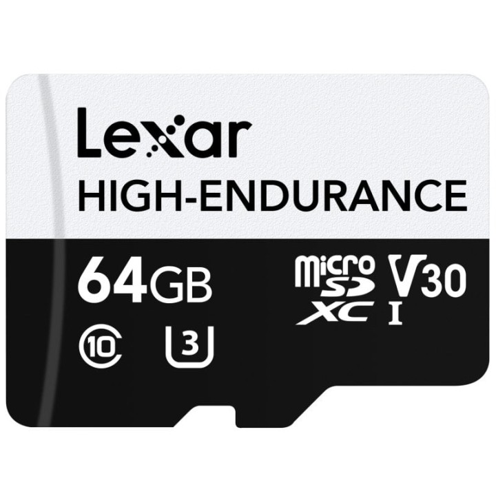 Tarjeta MicroSD Lexar High-Endurance 64GB Clase 10 UHS-I U3 V30