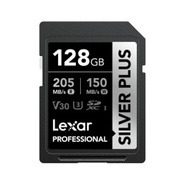 Tarjeta SD Lexar Professional SILVER PLUS 128GB UHS-I U3 V30 205MB/s Resistente