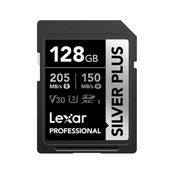 Tarjeta SD Lexar Professional SILVER PLUS 128GB UHS-I U3 V30 205MB/s Resistente