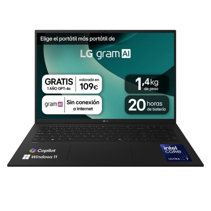 LG Gram 17Z90T 17" Intel Core Ultra 7 255H 32GB 1TB SSD AI Windows 11 Negro