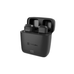 Micrófono NATEC Hopper inalámbrico corbata USB reducción de ruido funda transporte