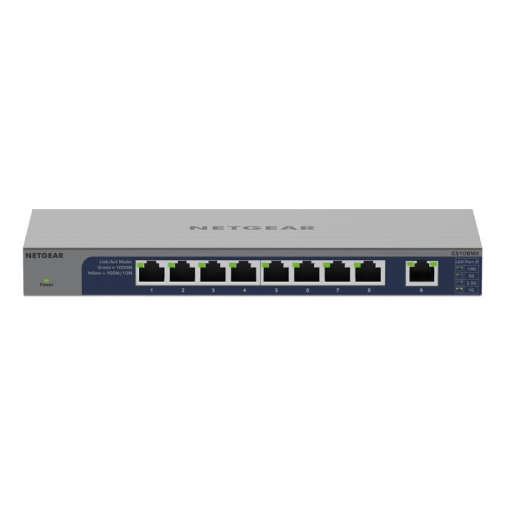 Switch Netgear GS108MX-100EUS 8 Puertos RJ-45 Gigabit/10G Montaje Rack/Pared Sin Ventilador