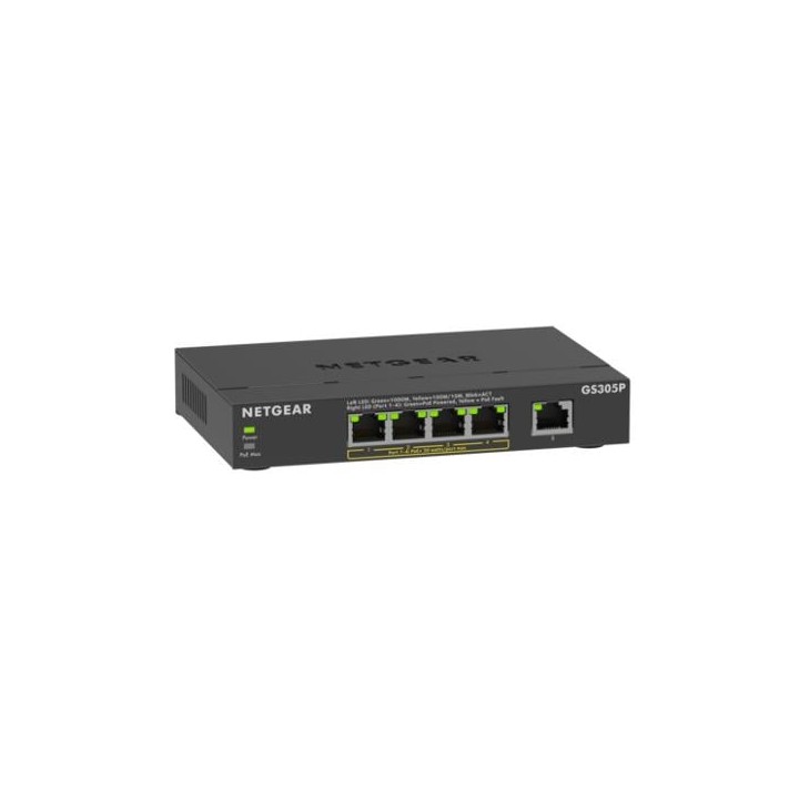 Switch NETGEAR GS305Pv3 5 Puertos Gigabit PoE 63W Montaje Pared Compacto