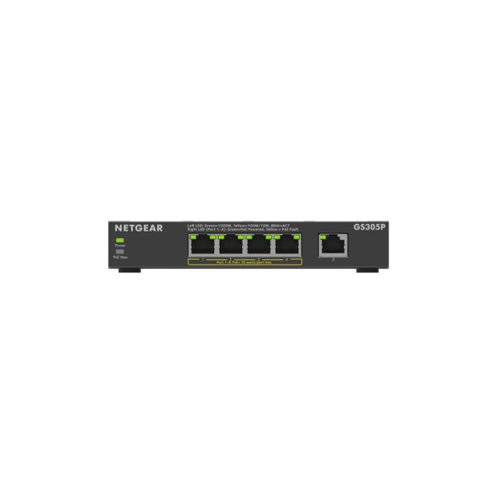 Switch NETGEAR GS305Pv3 5 Puertos Gigabit PoE 63W Montaje Pared Compacto