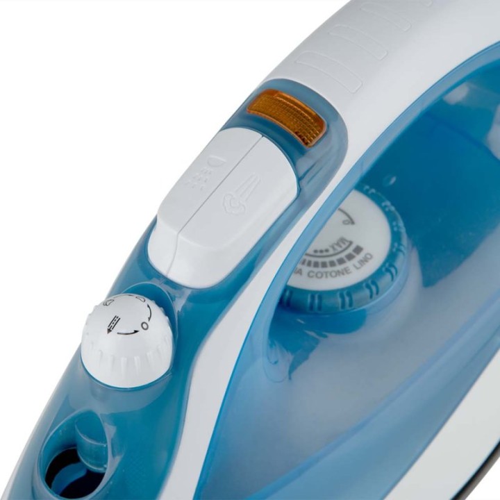 Plancha Orbegozo SV 2025 2000W Suela Antiadherente Autolimpieza Blanco/Azul