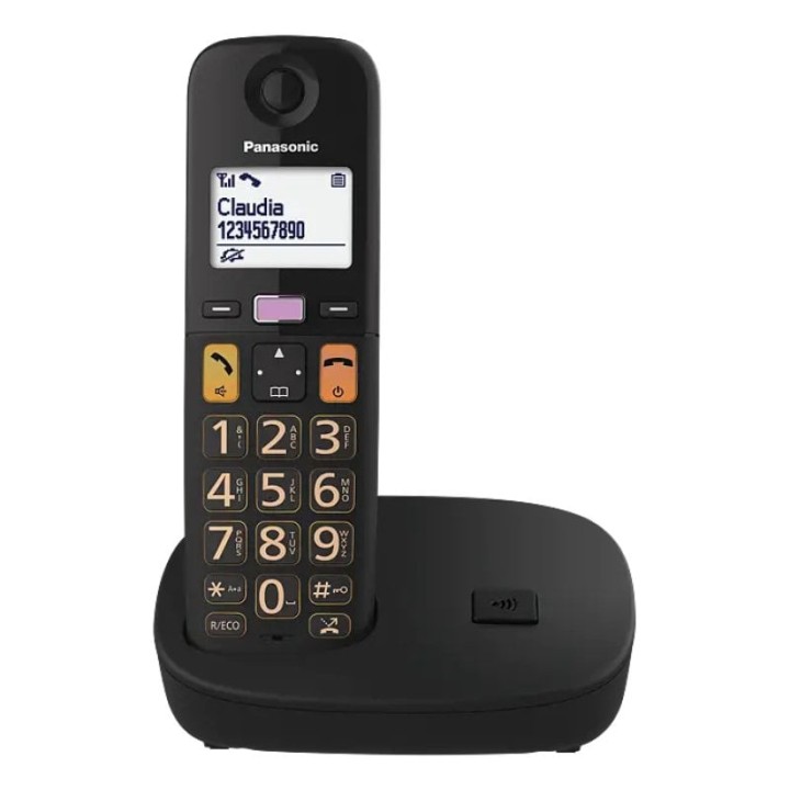 Teléfono Panasonic KX-TGU110EXB DECT Inalámbrico 100 Entradas Pantalla 1.8″ Negro