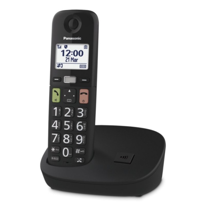 Teléfono inalámbrico Panasonic DECT 2 Handsets Pantalla 1.8″ Botones Grandes Bloqueo Llamadas Negro