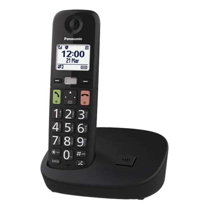 Teléfono inalámbrico Panasonic DECT 2 Handsets Pantalla 1.8″ Botones Grandes Bloqueo Llamadas Negro