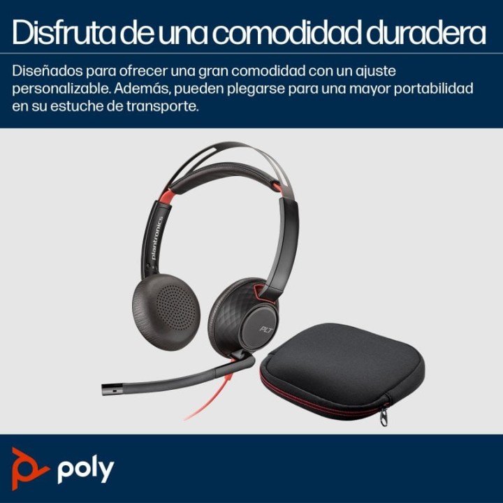 Auriculares Poly con cable USB-C y 3.5mm, Cancelación de Ruido y Micrófono Boom