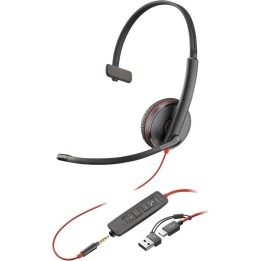 Auriculares POLY con cable USB-C/3,5 mm, micrófono boom y sonido profesional