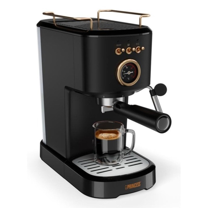 Cafetera Semiautomática Princess 249417 1,2L 20 bares con vaporizador y compatible Nespresso