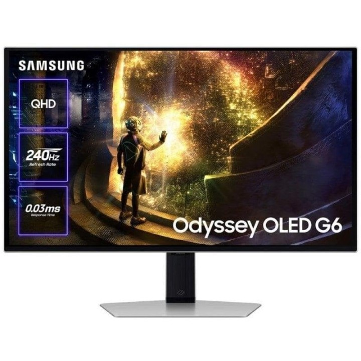 Monitor Samsung Odyssey OLED G6 G61SD 27" QHD 240Hz FreeSync G-SYNC Plata