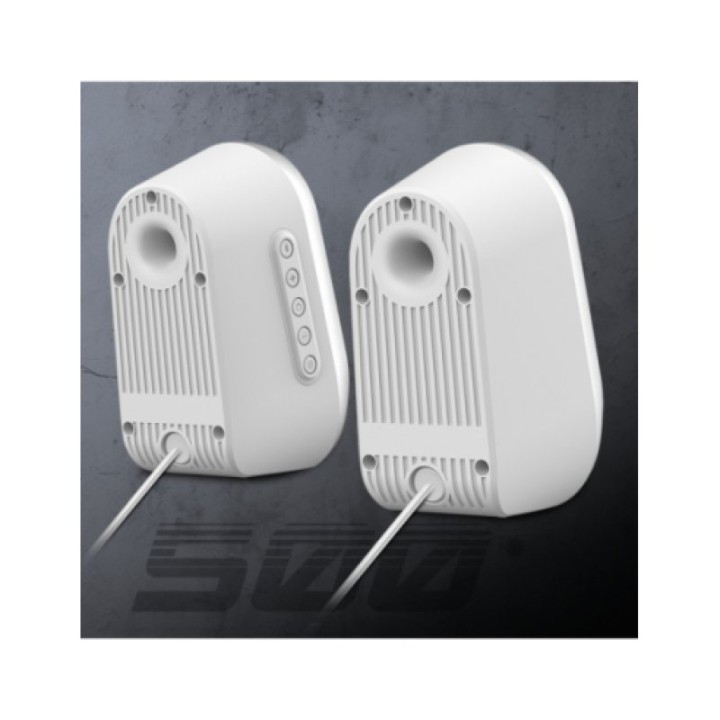 Altavoces Spirit of Gamer FANATIC 500 ARTIC 2.0 inalámbricos/alámbricos 3W con bluetooth retroiluminados blancos